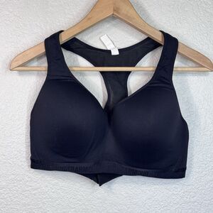 Under Armour Sports Bra High Impact Black Lined Hook Closure Gym Active Size 36D